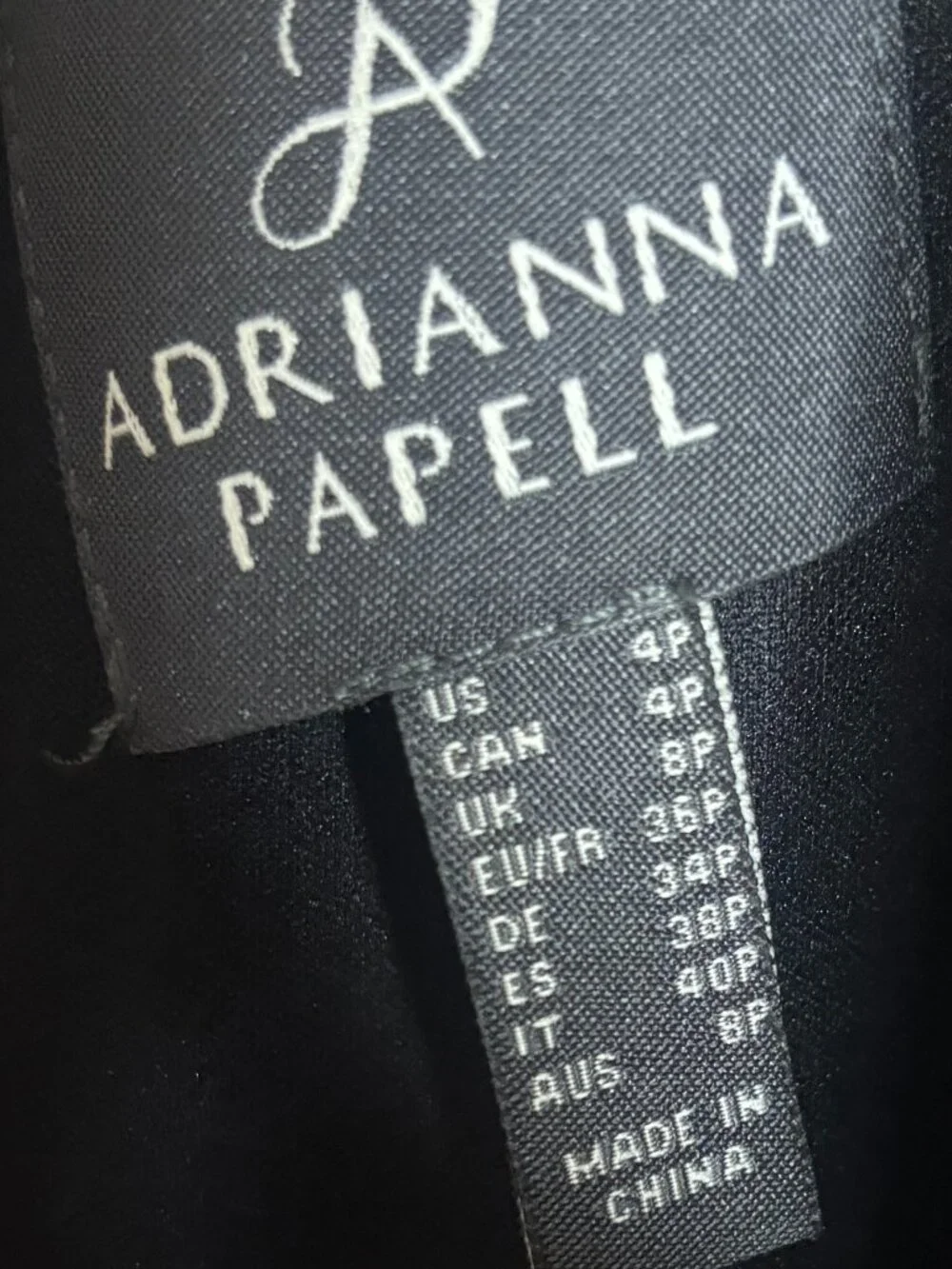 NWT Adrianna Papell Black Melania One Shoulder Crepe Jumpsuit Size 4P 4 Petite - Picture 3 of 8